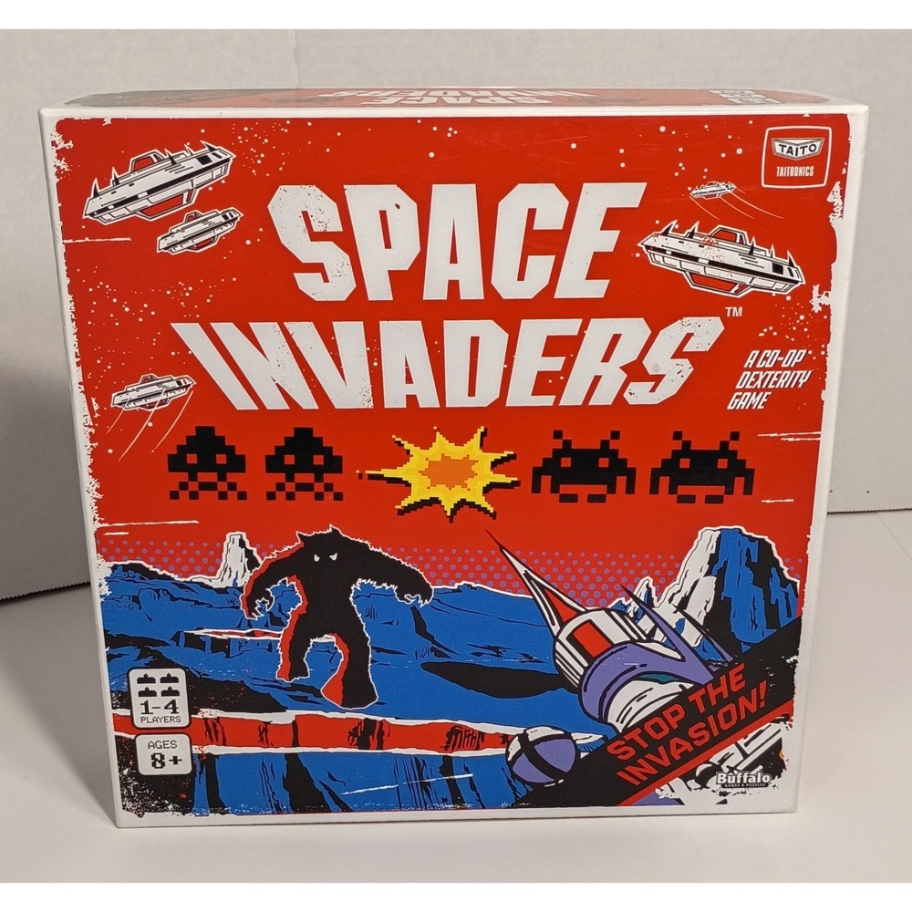 Space Invaders Strategy Board Game Taito Buffalo Games Arcade (Open Box) Unused
